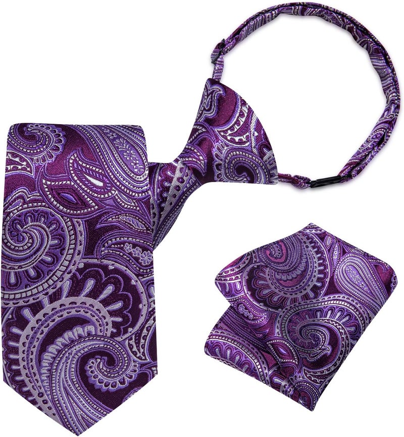 DiBanGu Boys Pre-tied Neckties and Pocket Square Set Adjustable Strap Tie for Kids Wedding Party Graduation School Uniforms - Image 1